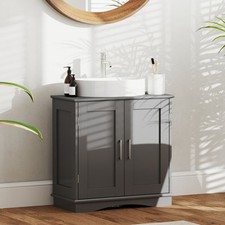Bathroom Vanity Cabinet 60 cm Pedestal Sink-Grey