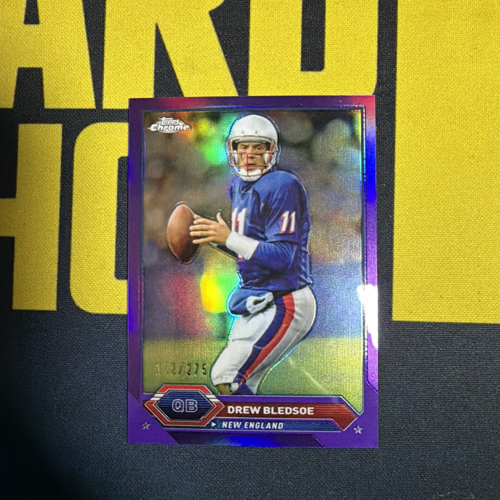 Drew Bledsoe 2023 Topps Composite Chrome Purple Refractor #/275 #22 Patriots