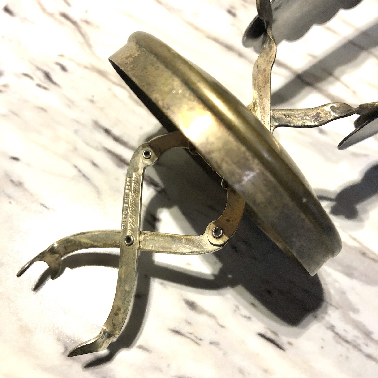 Celtic Quality England Antique 2-7/8in Candy Jar Lid Built-In Scissoring Tongs