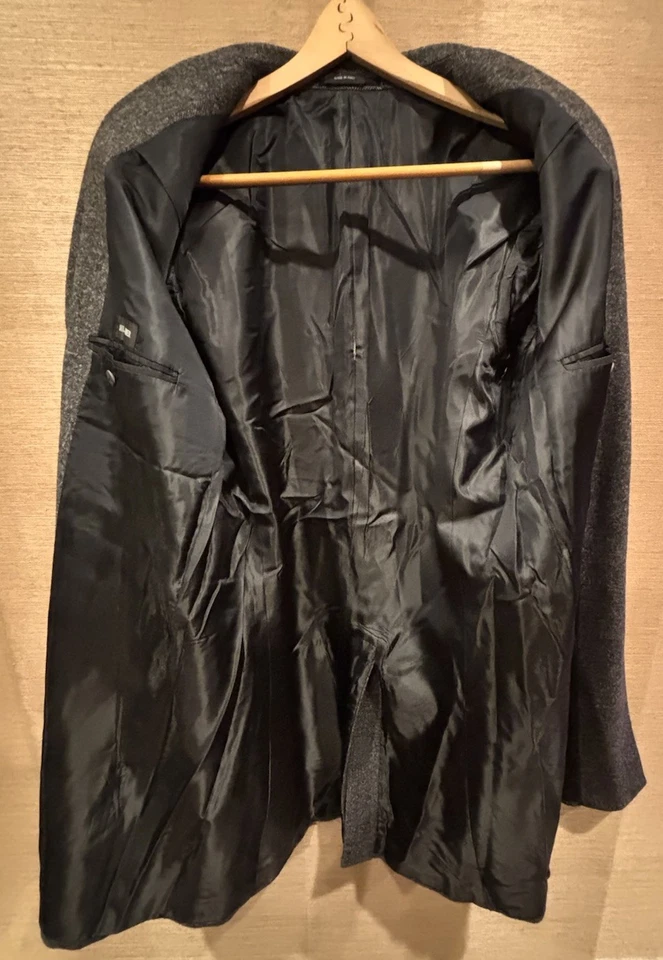 JIL SANDER Collection Tailored Men Grey Wool Herringbone Coat sz 44 Italy 54 - Image 4 of 4