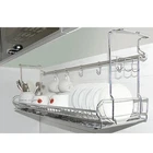 Stainless Space Under Shelf  Dish Drying Rack Drainer Dryer Tray Storage