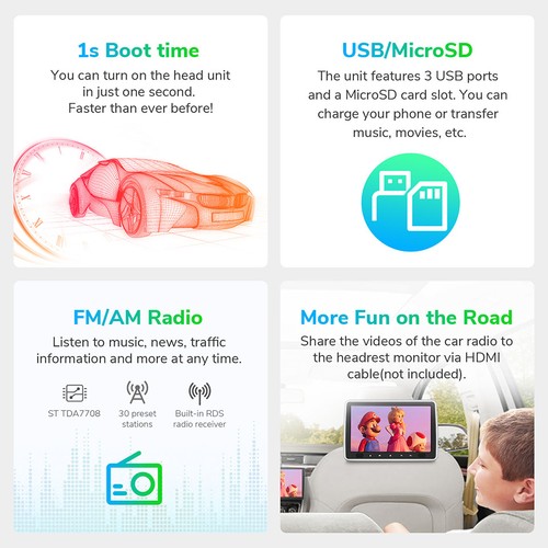 CAM+Android 13 Octa Core 6+64 10.1" Touch Screen Car Stereo Radio GPS Double DIN - Picture 21 of 24