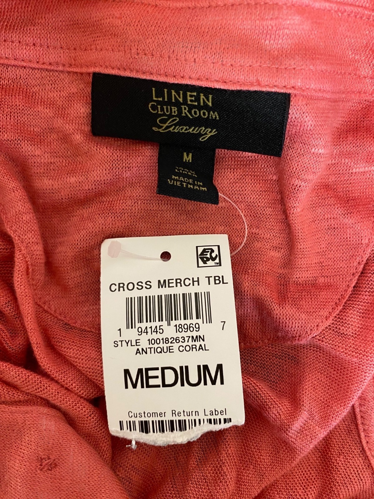 Club Room Mens Regular Fit Textured Polo Comfortable Shirt Pink Size M NWT image 6