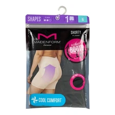 Maidenform Flexees Women's Firm Control Booty Lift Shorty Shapewear Sz S Black