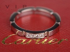 CARTIER MAILLON PANTHERE BAGUE TRAURING 4 DIAMANTEN EHERING 18K WHITE GOLD RING
