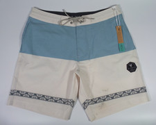Vissla Shorts Mens Size 32 Beige Boardshorts Drawstring Pockets Stretch Blemish
