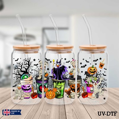 Mickey Mouse Horror UV DTF Aufkleber - 16oz Libbey Dose Glasfolie zp487