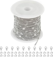 10M Stainl Steel Chain for Jewelry Making Thin Curb Sier