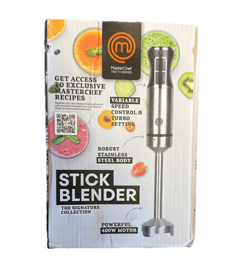 MasterChef Immersion Blender Handheld Stainless Steel Hand 400W Baby Food Soup