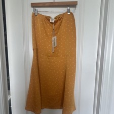 Good Hart by Matilda Jane Midtown Skirt Women s S Orange/White Polka Dot