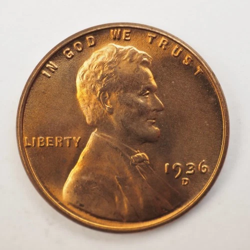 1936 **D** LINCOLN WHEAT CENT ***NICE UNC RED*** - FREE SHIPPING! C2640