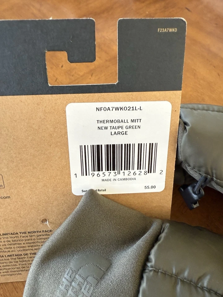 Guantes aislantes ThermoBall The North Face para hombre ¡¡Nuevos!! Verde topo L Foto 2 de 4