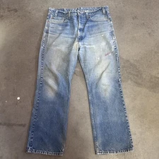 Vintage 90s Levi’s 517 Bootcut Jeans distressed denim USA Made 38x30