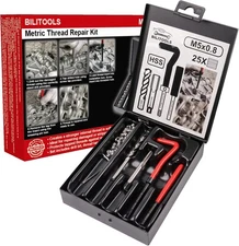 BILITOOLS M5x0.8 Thread Repair Kit, HSS Drill Helicoil Repair Kit Metric