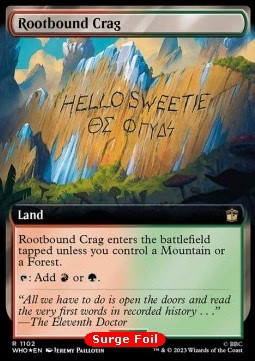 Magic/MTG Rootbound Crag (V.3) XWHO-1102 Rare Englisch Excellent Foil