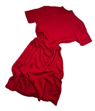 Halmode Plus Dark Red Short Sleeve Acrylic Maxi Dress Size 1X