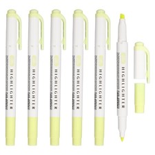 6Pack Broad and Round Tips Highlighter, Yellow