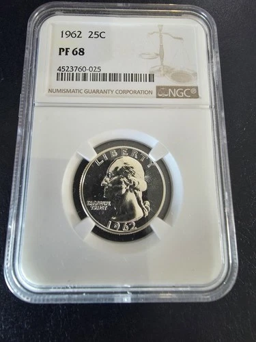 1962 PF68 Washington Quarter 25c Portrait NGC Silver Proof Wash