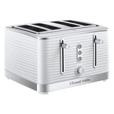 Image of Russell Hobbs Toaster, Inspire 4 Slice, White, 24380 *Damaged Box*