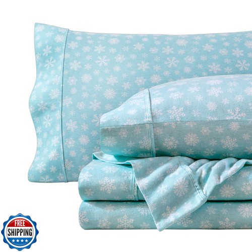 Bare Home Flanell Laken Set Drucke, 100% Baumwolle, samtweich schwer - D
