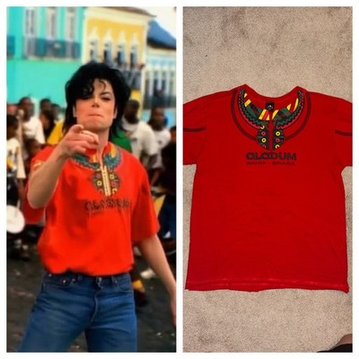 Michael Jackson *GRAIL* OLODUM Bahia Brazil Red T-Shirt They Don t Care About Us