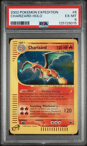 2002 POKEMON EXPEDITION #6 CHARIZARD-HOLO PSA 6