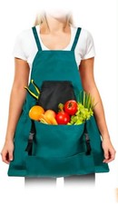 Waterproof Cross Back Gardening Harvesting Apron With Pockets New In Box