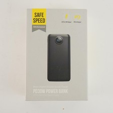 PD30W Power Bank Portable Charger PD 3.0 Fast Charge Digital Display Black