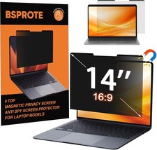 Magnetic Laptop Privacy Screen 14 Inch 16:9 Display Removable Anti-Glare Filter