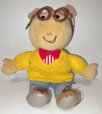 Eden Arthur Plush Stuffed Animal w/ Glasses Sweater Bow Tie Vintage 1998