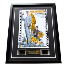JAMES BOND GOLDFINGER VINTAGE FILM CELLS FRAMED MOVIE MEMORABILIA INCLUDES COA
