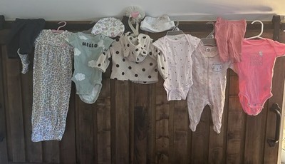 Carter's Gerber Newborn Girls 10-Piece Cotton Layette Set Bodysuit Zip Sleeper