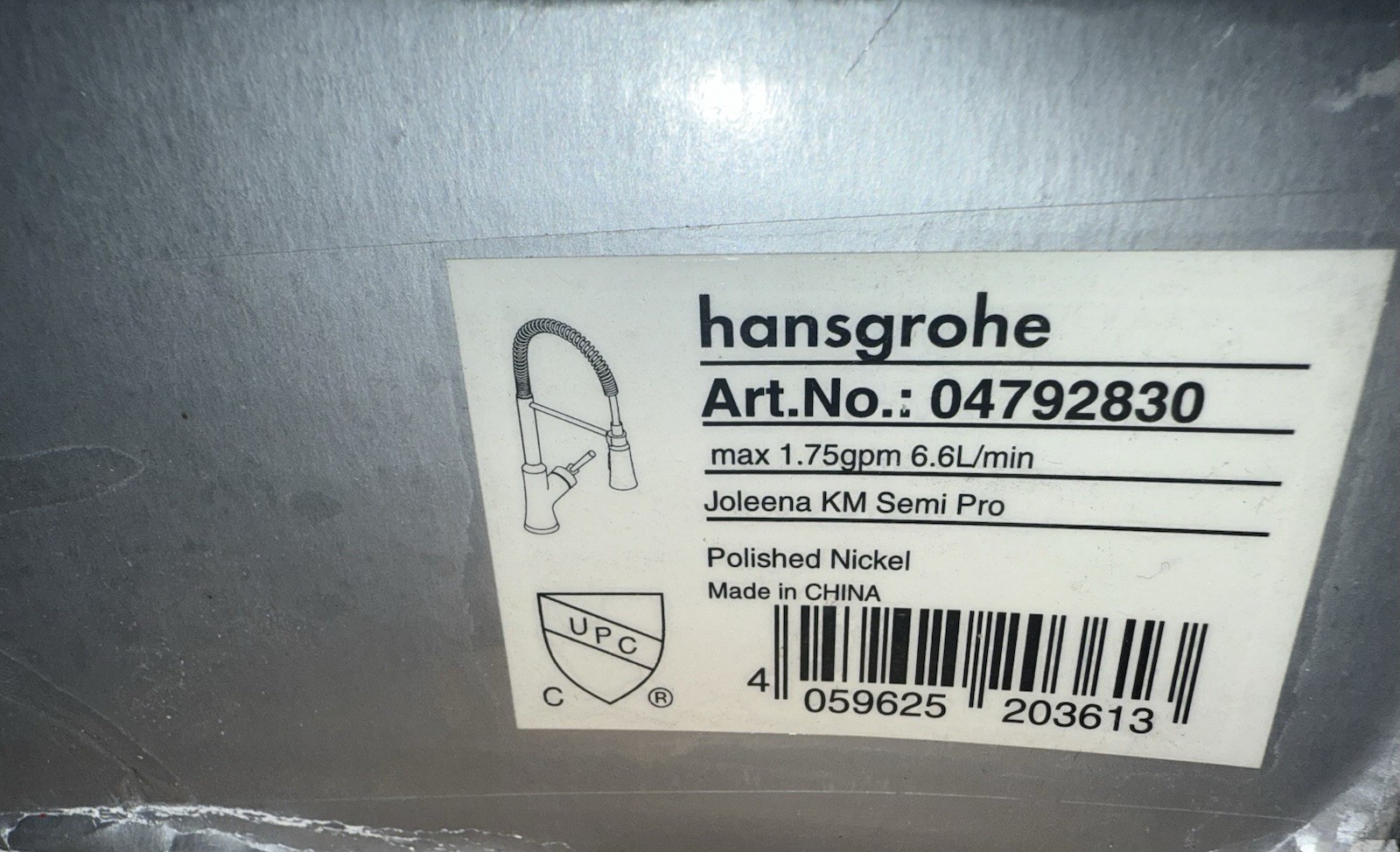 Hansgrohe Joleena 04792830 SemiPro PreRinse Spray Kitchen Faucet Polished Nickel