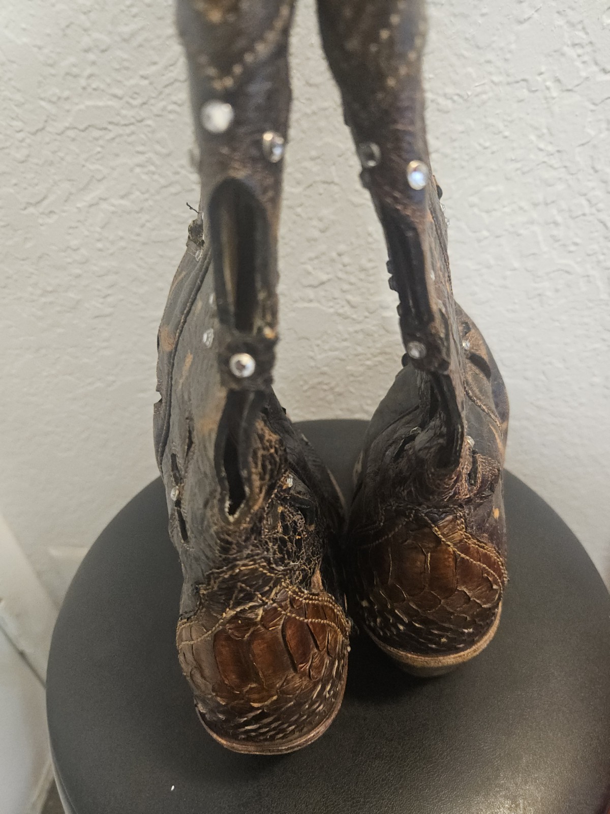 VTG Womens Corral Cowboy Snip Toe Python Skin Bro… - image 7