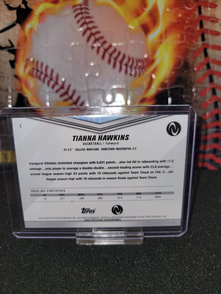 2023 Topps International Card Day ITCD Athletes Unlimited #1 Tianna Hawkins - Image 2 of 2