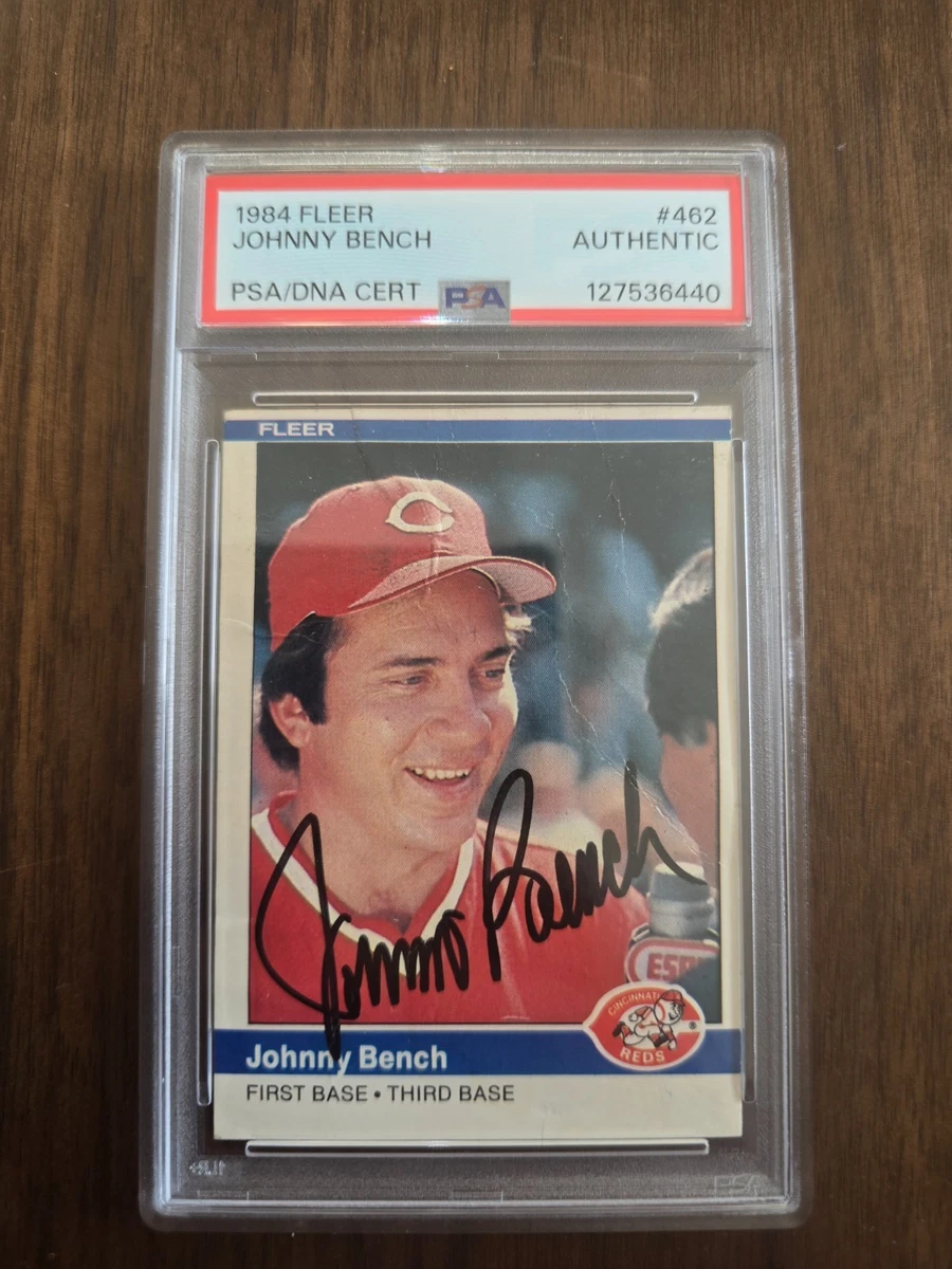 Fleer Johnny Bench Autographed Baseball Sports Trading Cards