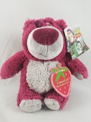New Disney Store Toy Story Lotso Huggin 8'' Bean Bag Small Plush Bear Strawberry