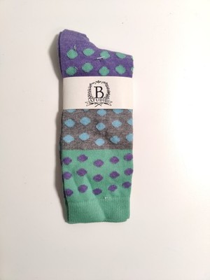 B studio - Women's socks - multi color- Made in USA - Cotton blend **O35**