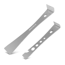 2-Piece Stainless Steel Pry Bar Scraper Set - 9-1/2" Flat Pry Bar and 6-11/16...