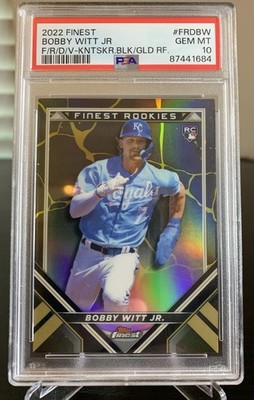 2022 Topps Finest Bobby Witt Jr Kintsukuroi Black Gold RC SP PSA 10 Pop 10
