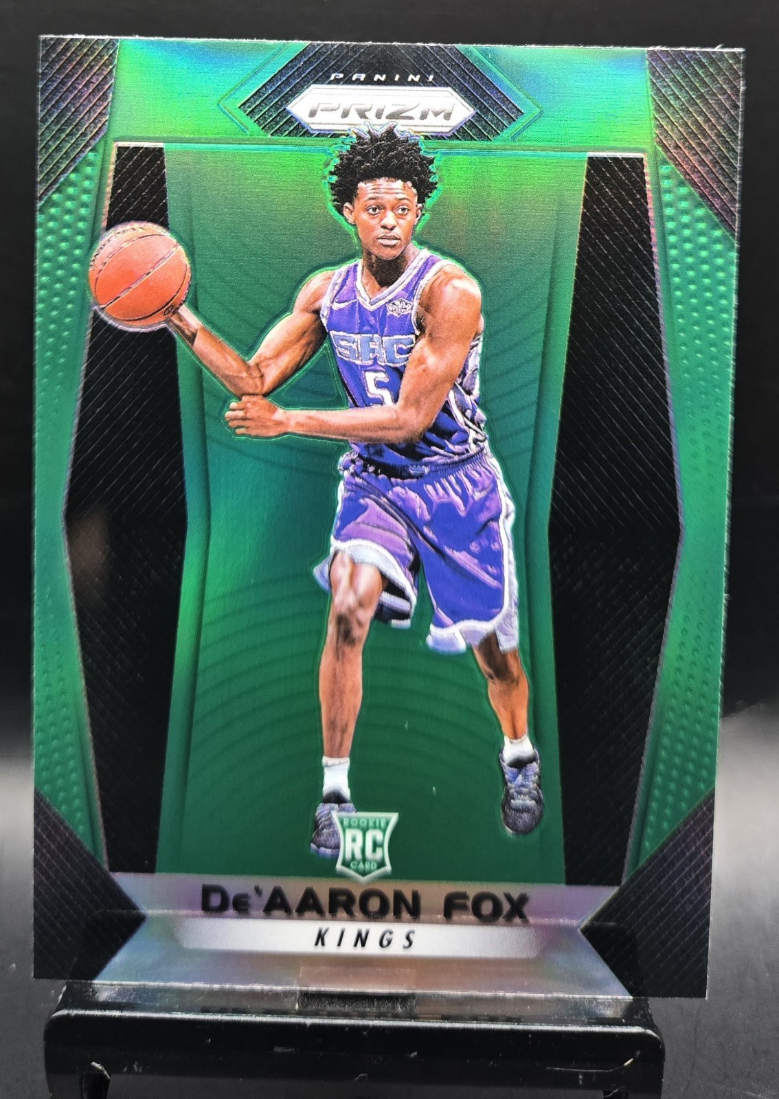 2017-18 Panini Prizm De'Aaron Fox Green #24 RC Rookie San Antonio Spurs Kings