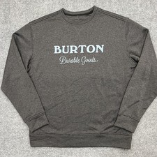 Burton Sweatshirt Mens Large Gray Oak Crew Fleece Pullover Durable Goods