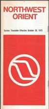 ***1975 Northwest Orient Airlines System Timetable - October 26,  1975***