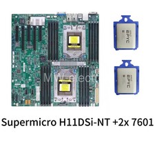 Supermicro H11DSi-NT Motherboard 2x EPYC 7601 32 Cores CPU Up to 3.2GHz SP3
