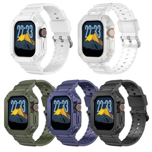 Clear TPU Sport Band Strap + Rugged Case for Apple Watch Ultra 3 2 49mm iWatch
