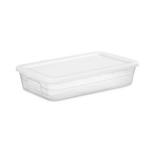 41qt Clear Under Bed Storage Box White