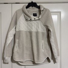 Abercrombie Fitch Women's Small Sherpa Fleece Quilted Mock Neck Pullover