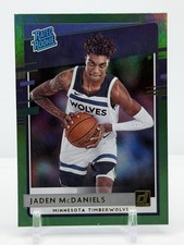 2020-21 Donruss Jaden McDaniels RC Green Flood #239