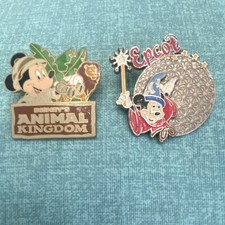 Disney Walt Disney World Mickey Mouse Pin Set - Animal Kingdom & Epcot