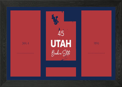 Utah State Karte Gerahmtes Wandbild Poster Leinwanddruck Bild